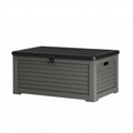Coffre de rangement extérieur 151 x 72 x 69 cm en résine gris anthracite avec couvercle