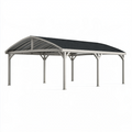 Abri de voiture 600 x 300 x 270 cm en acier gris anthracite toit arqué extérieur