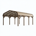Abri voiture 600 x 300 x 260 cm bois brun toit polycarbonate pour extérieur