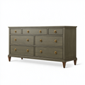 Commode 180 cm en bois taupe à 8 tiroirs style classique