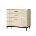 Commode 120 x 45 x 100 cm en bois crème à 4 tiroirs style contemporain