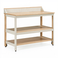 Établi 120 x 60 x 95 cm en bois et métal naturel blanc avec étagères de rangement