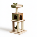 Arbre à chat 60 x 60 x 160 cm en bois beige et vert avec griffoirs et niche